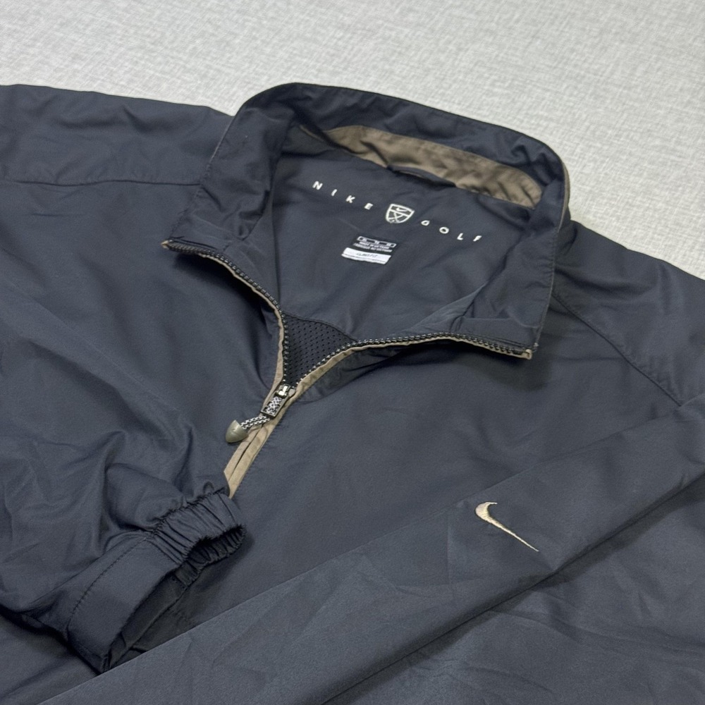 Nike Golf Clima-FIT 1/2 Zip Windbreaker Jacket Mens XL Black Performance
